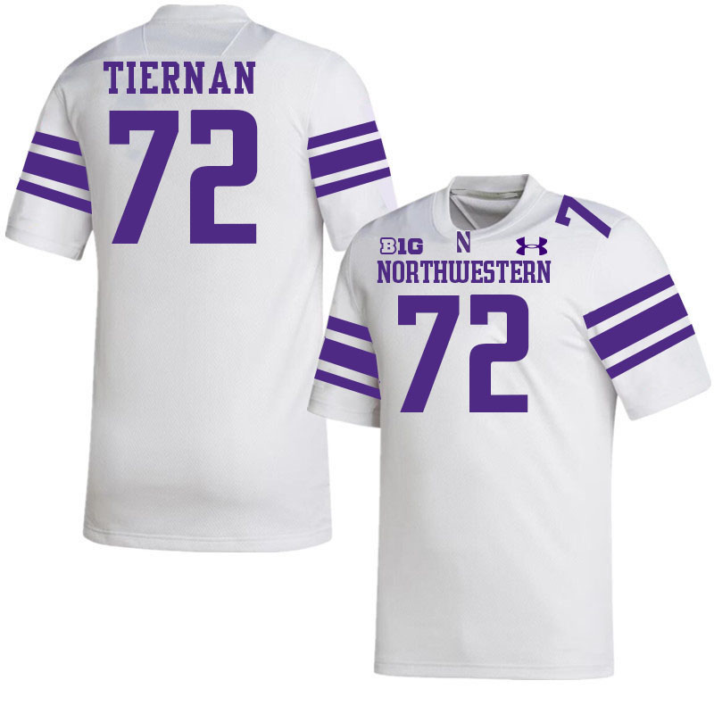 Northwestern Wildcats #72 Caleb Tiernan College Football Jerseys Stitched-White